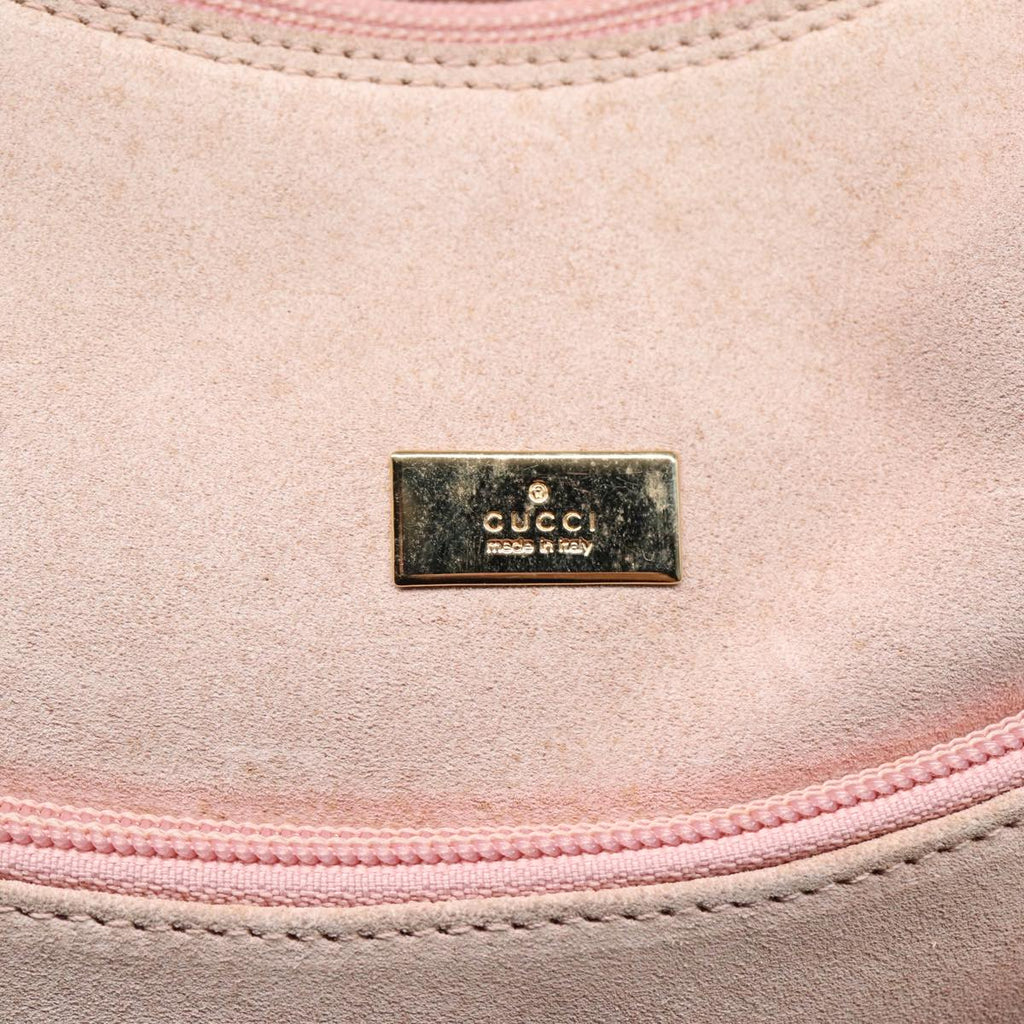 GUCCI Hand Bag Suede Pink Gold 001 3386 86157