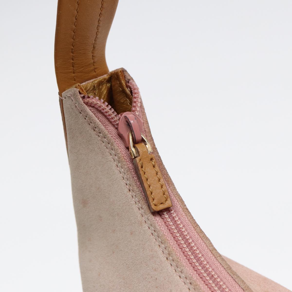 GUCCI Hand Bag Suede Pink Gold 001 3386 86157