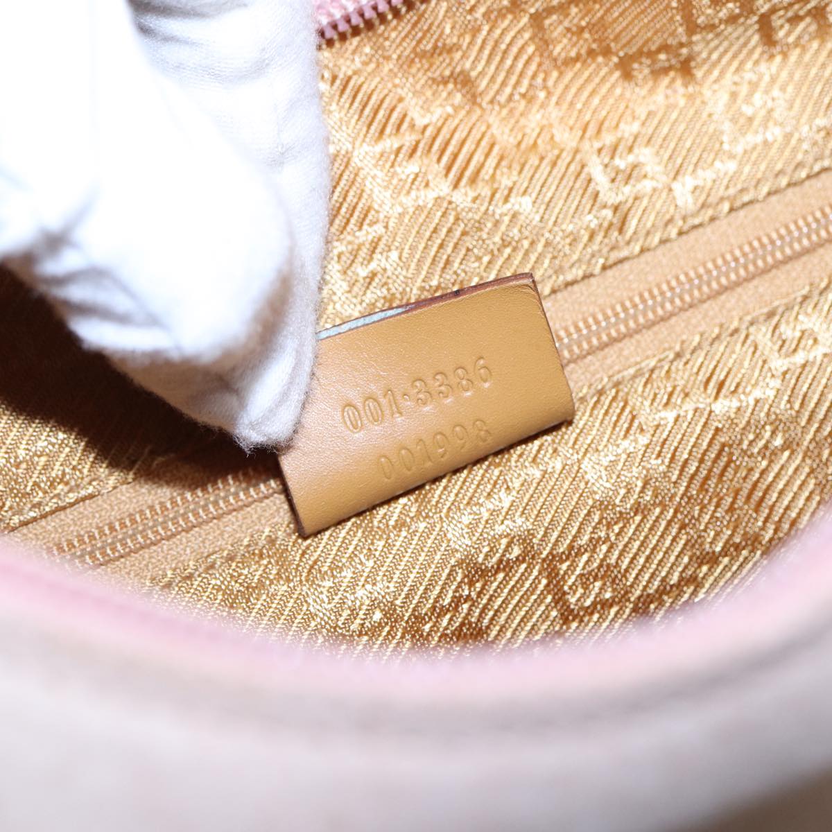 GUCCI Hand Bag Suede Pink Gold 001 3386 86157