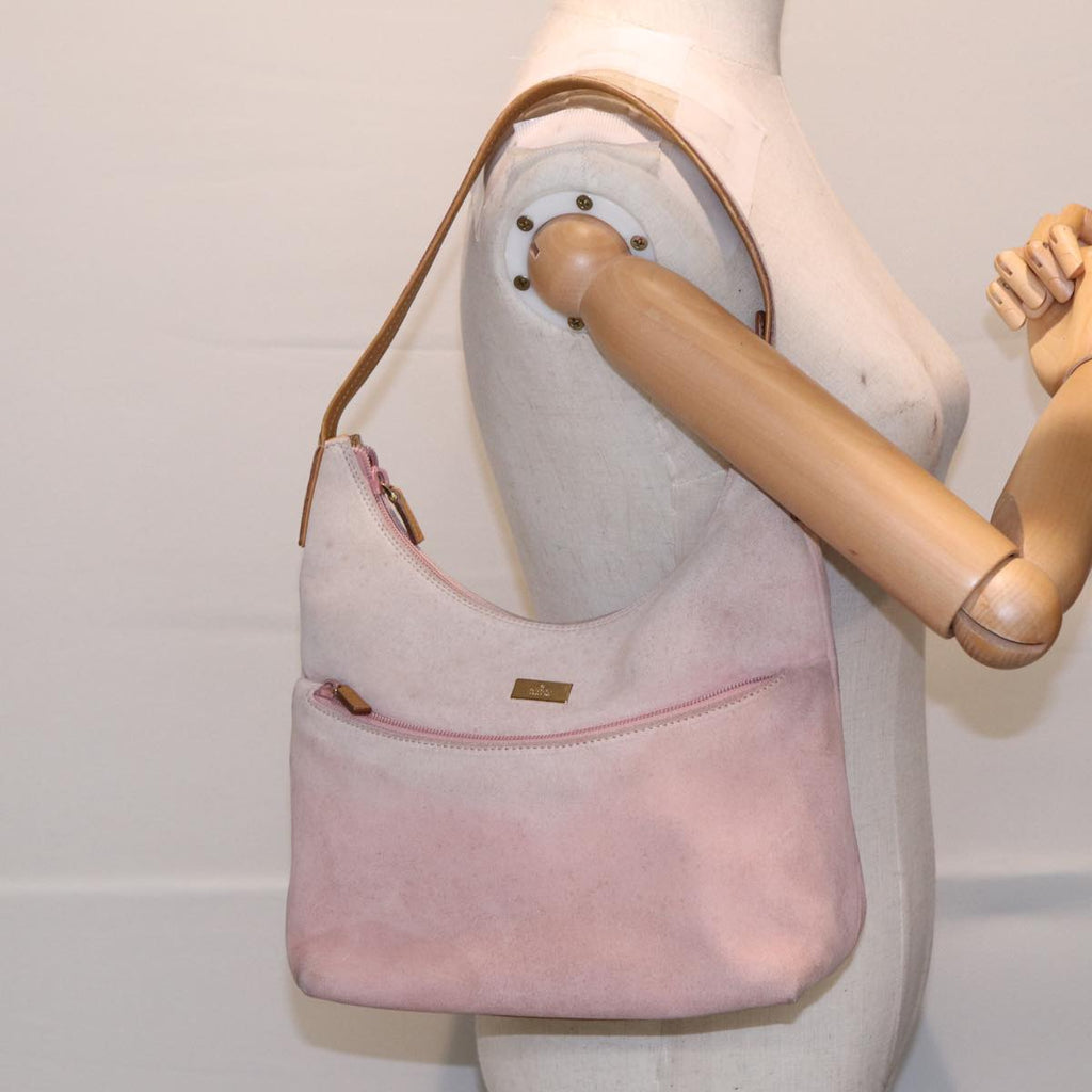 GUCCI Hand Bag Suede Pink Gold 001 3386 86157