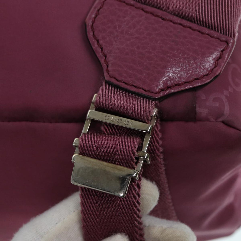 GUCCI GG Canvas Backpack Nylon Purple Silver 406361 86158