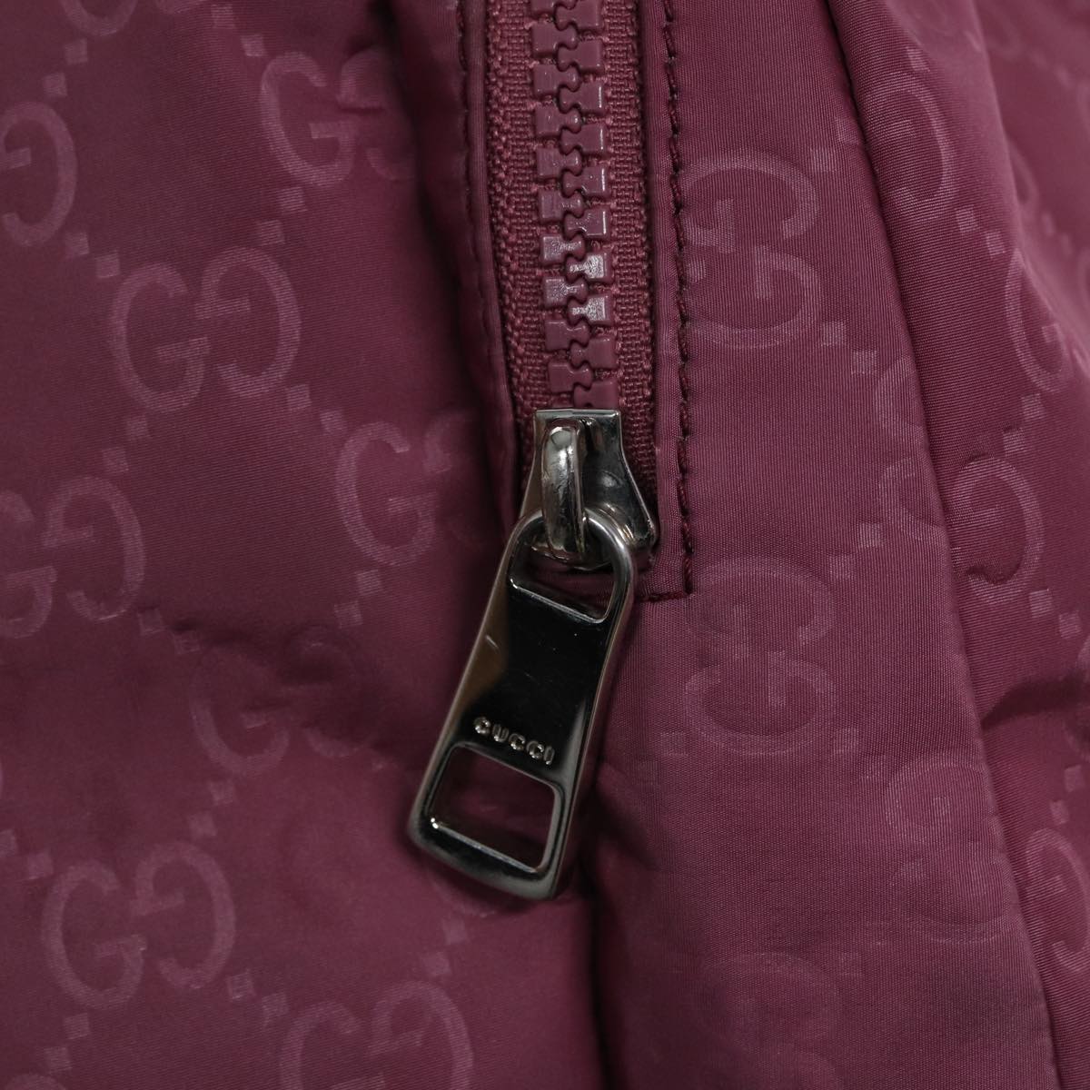GUCCI GG Canvas Backpack Nylon Purple Silver 406361 86158