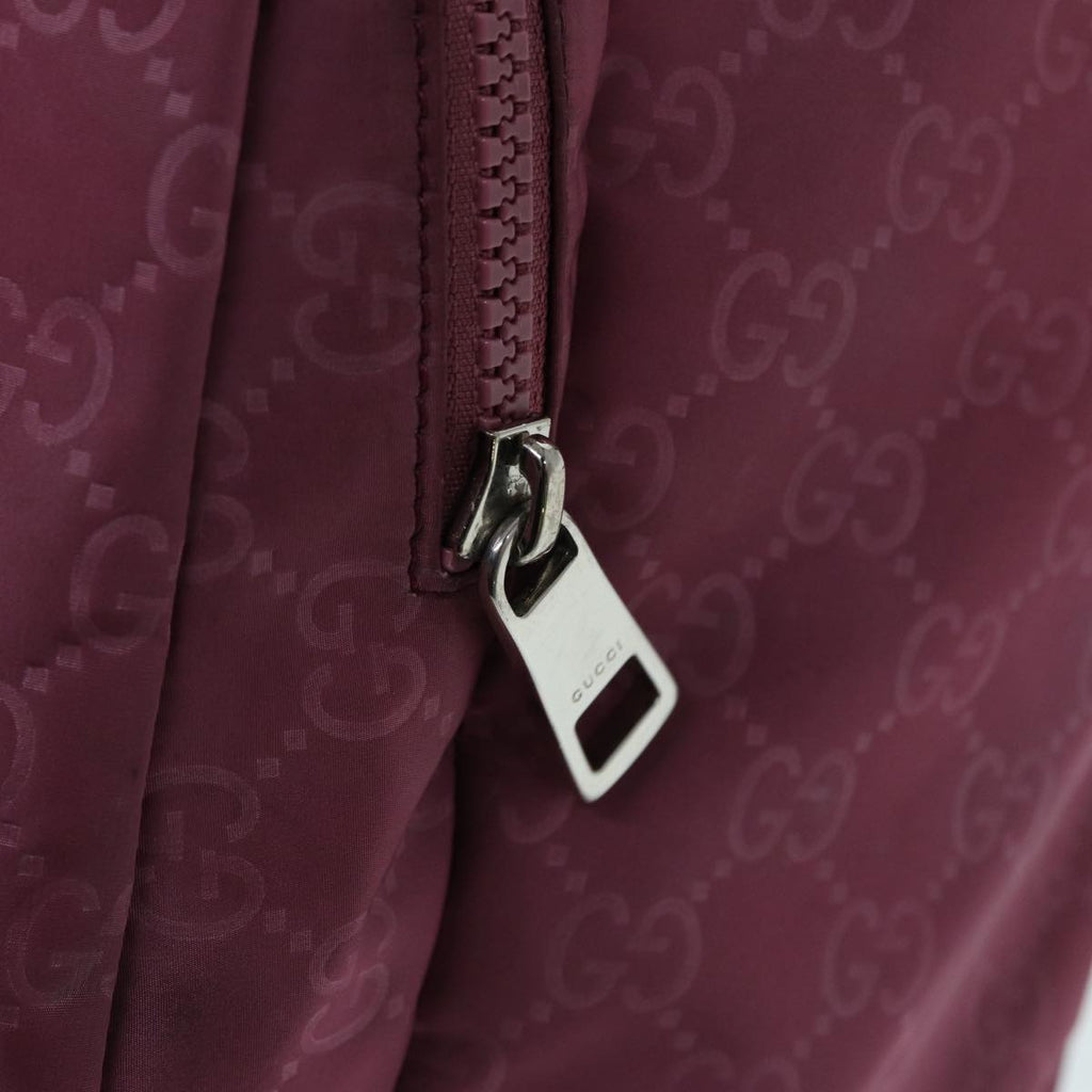 GUCCI GG Canvas Backpack Nylon Purple Silver 406361 86158