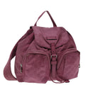 GUCCI GG Canvas Backpack Nylon Purple Silver 406361 86158