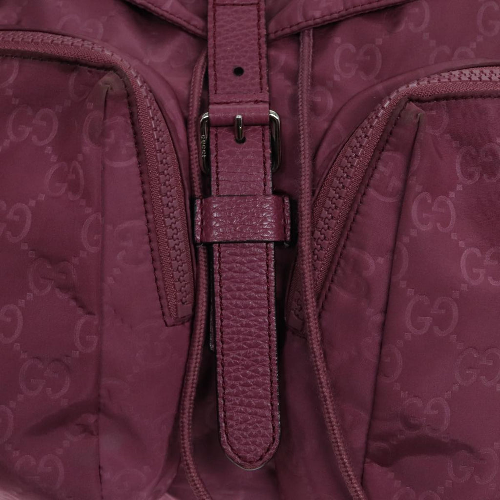 GUCCI GG Canvas Backpack Nylon Purple Silver 406361 86158