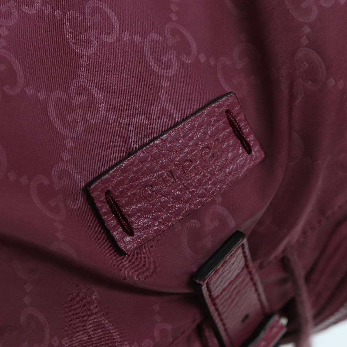 GUCCI GG Canvas Backpack Nylon Purple Silver 406361 86158