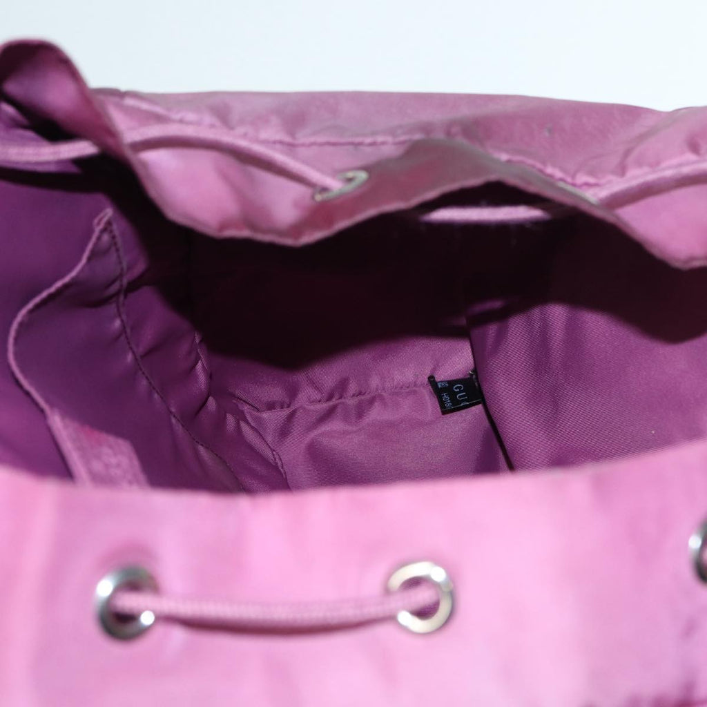 GUCCI GG Canvas Backpack Nylon Purple Silver 406361 86158