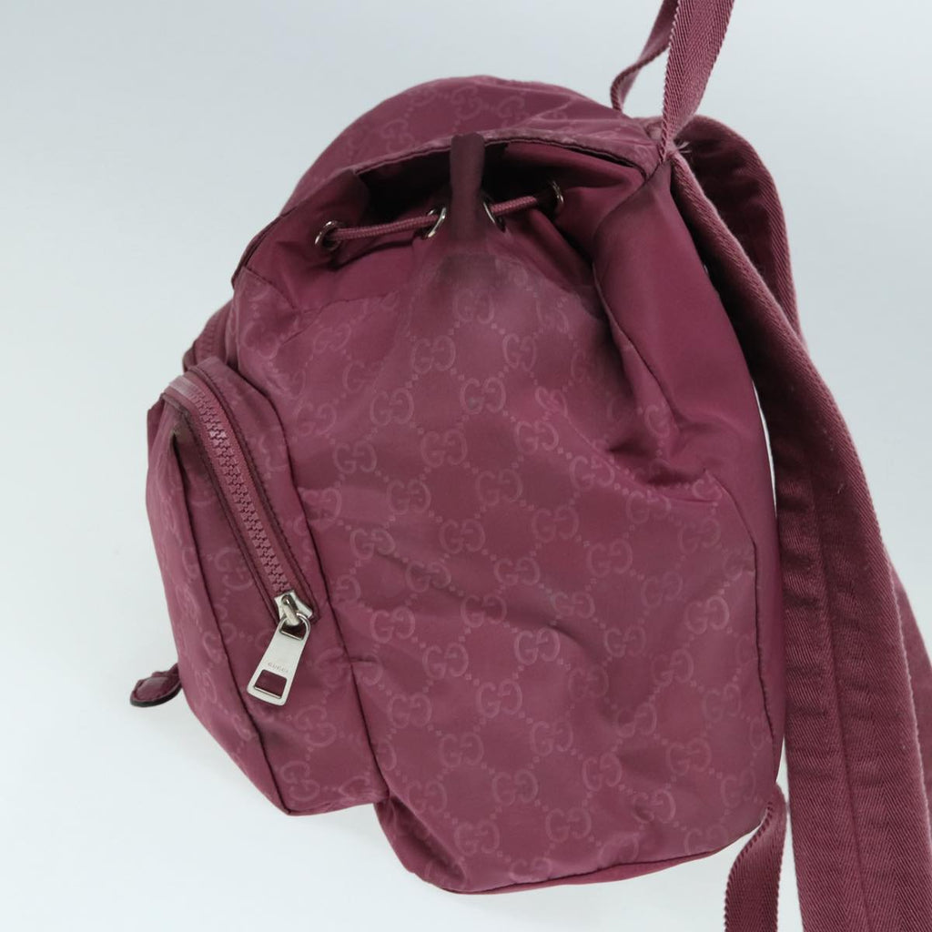 GUCCI GG Canvas Backpack Nylon Purple Silver 406361 86158