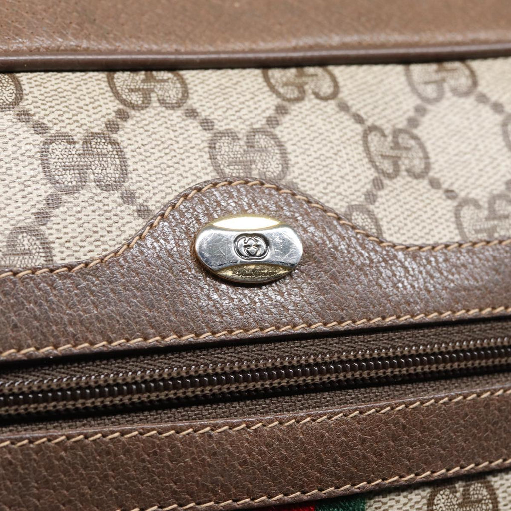 GUCCI GG Supreme Web Sherry Line Shoulder Bag Beige Gold 56 02 005 86167