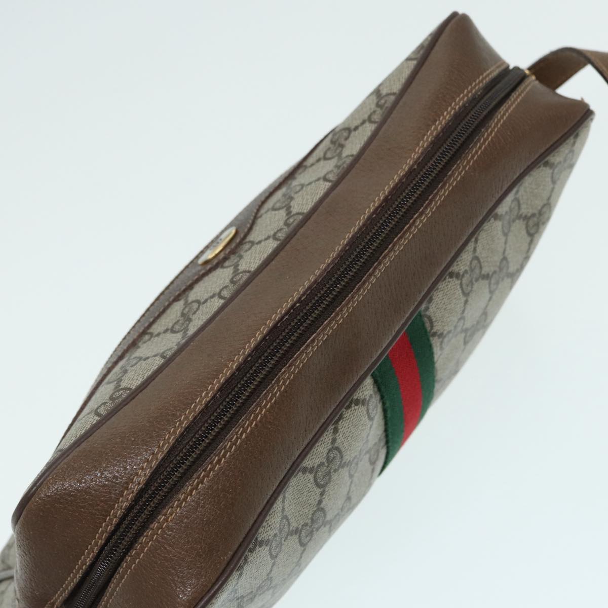 GUCCI GG Supreme Web Sherry Line Shoulder Bag Beige Gold 56 02 005 86167