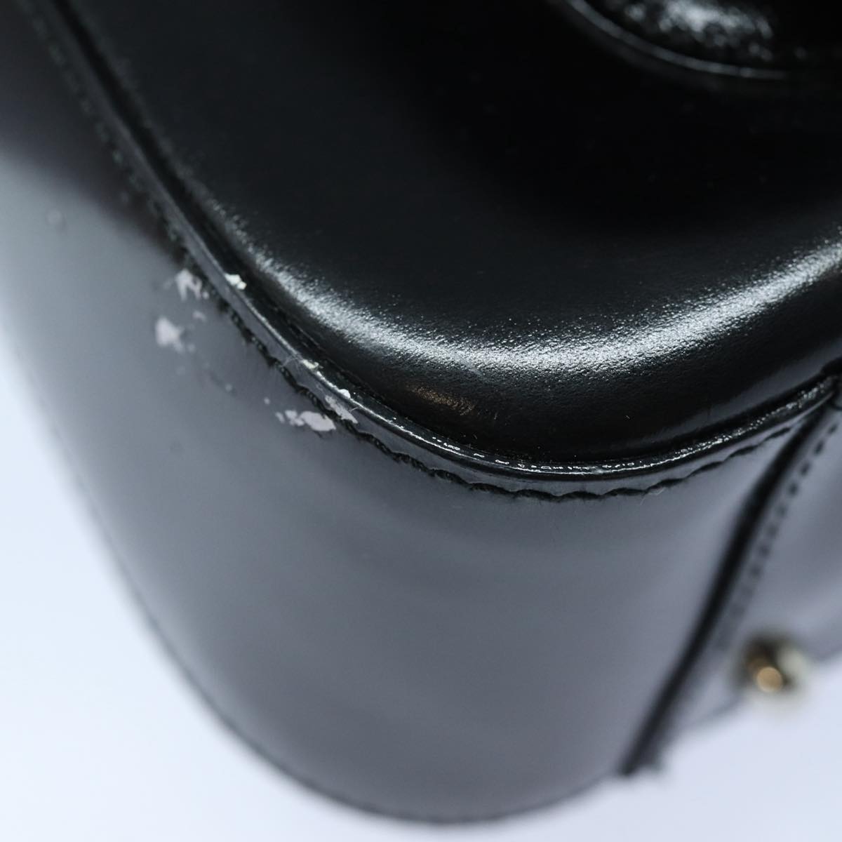 GUCCI Hand Bag Enamel 2way Black Silver 000 2858 0308 5 86179