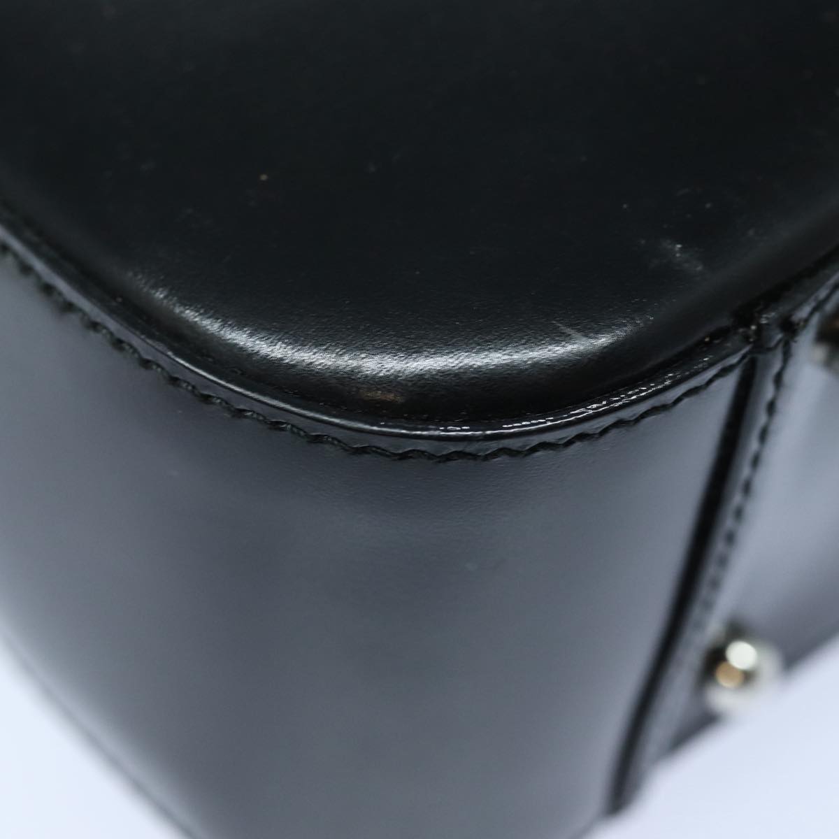 GUCCI Hand Bag Enamel 2way Black Silver 000 2858 0308 5 86179