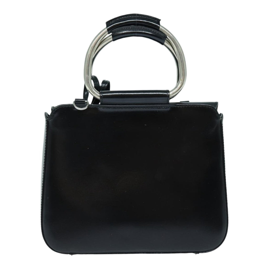 GUCCI Hand Bag Enamel 2way Black Silver 000 2858 0308 5 86179