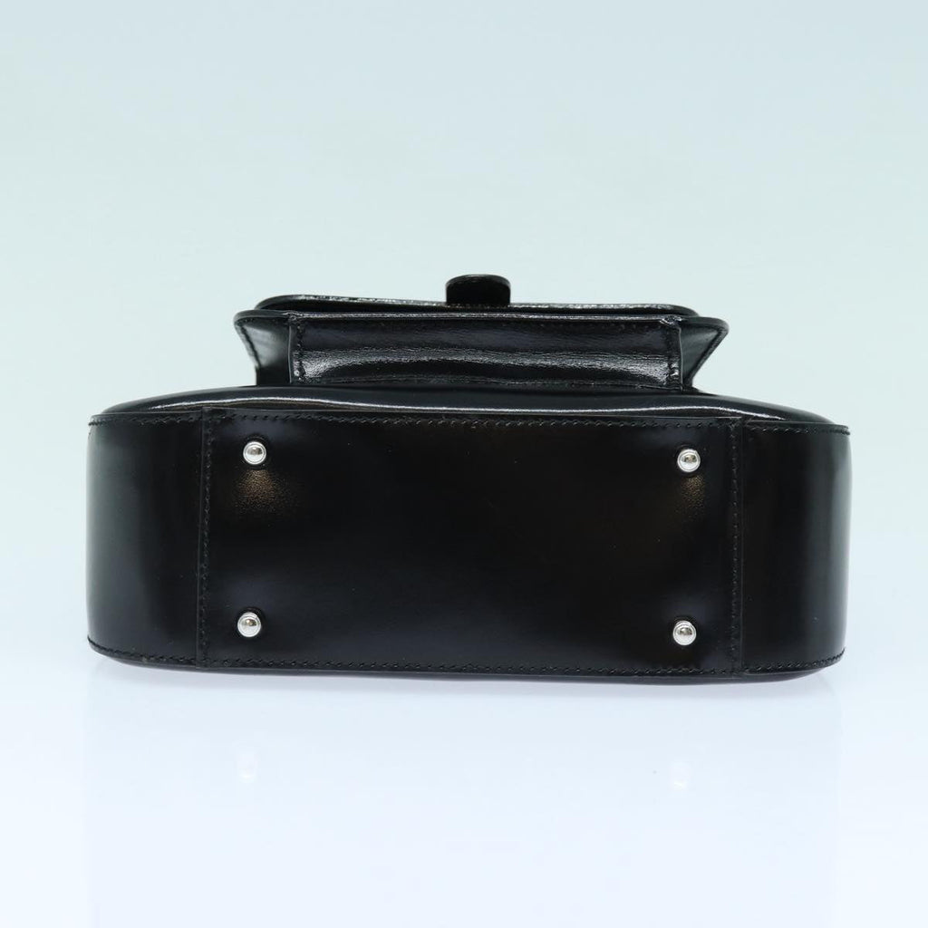 GUCCI Hand Bag Enamel 2way Black Silver 000 2858 0308 5 86179