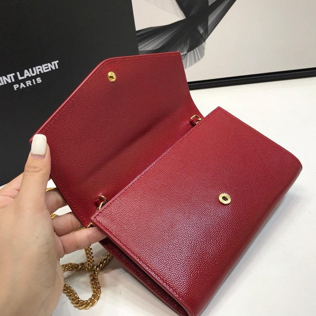 GLAMI Uptown Chain Wallet Red For Women 7.4in/19cm YSLÃ‚Â 