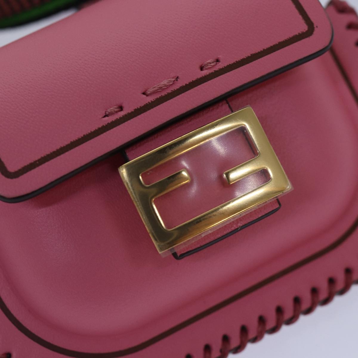 FENDI AirPods Case Pouch Leather Pink 86208