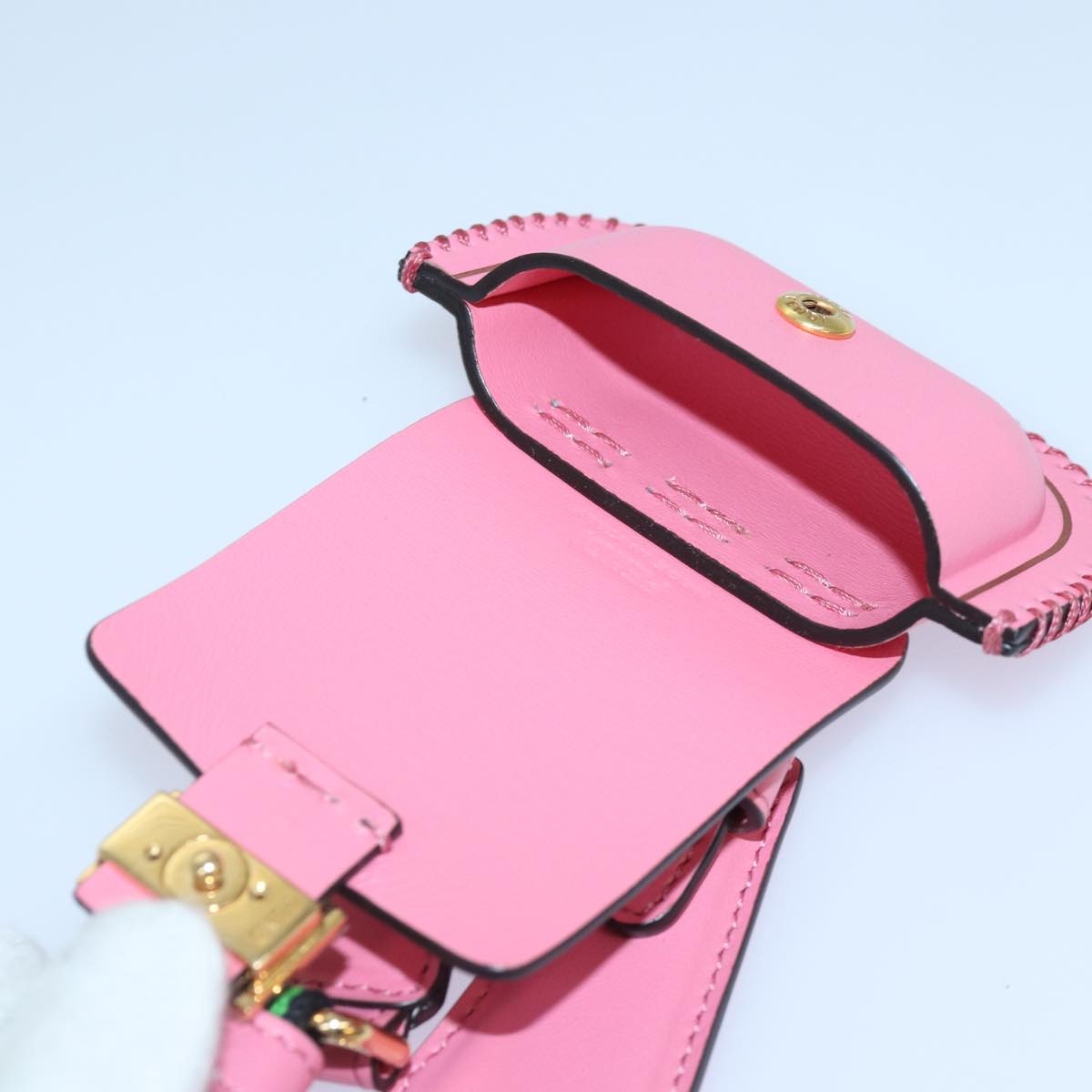 FENDI AirPods Case Pouch Leather Pink 86208