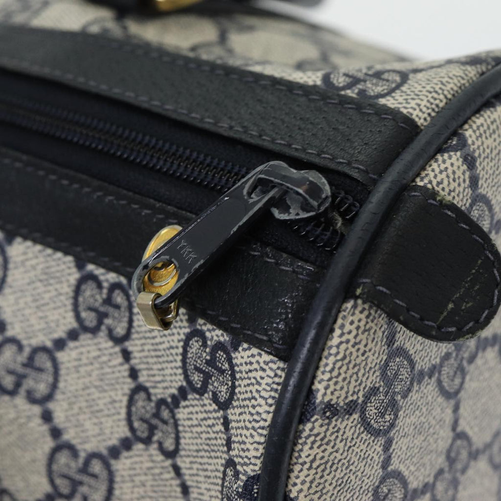 GUCCI GG Supreme Sherry Line Boston Bag PVC Navy Red gold 39 02 007 86217