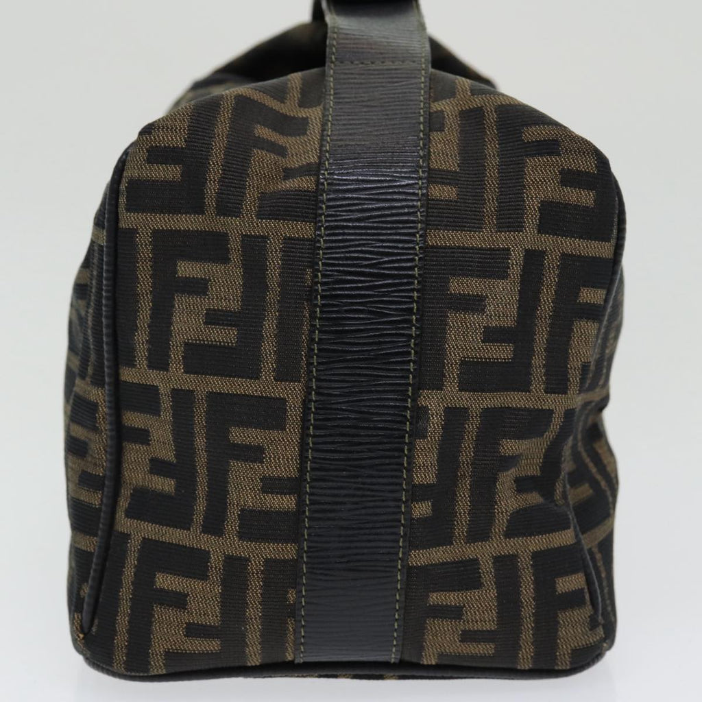 FENDI Zucca Canvas Vanity Pouch Brown Black gold 86218