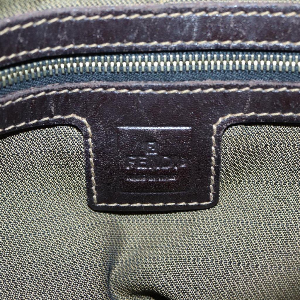 FENDI Zucca Canvas Hand Bag Brown Black gold 86248