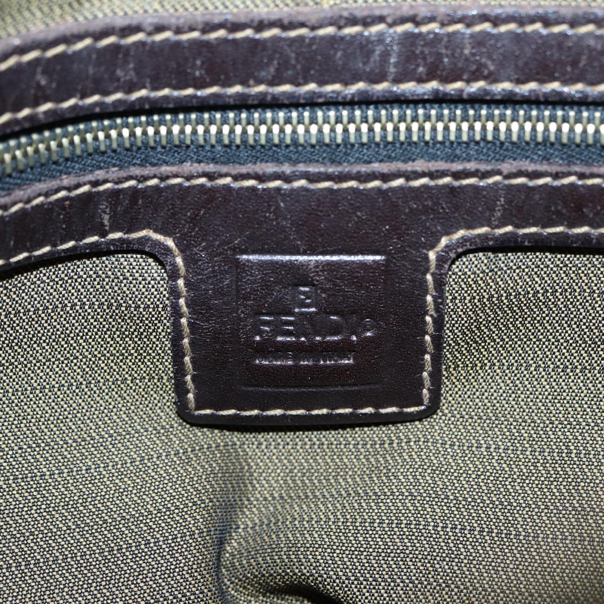 FENDI Zucca Canvas Hand Bag Brown Black gold 86248