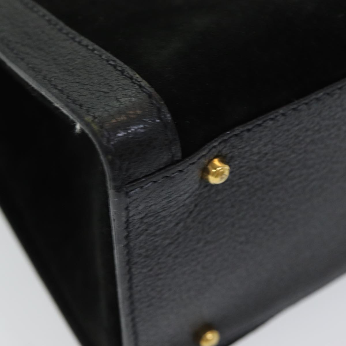 GUCCI Bamboo Hand Bag Suede Black Gold 002 2853 0260 0 86258