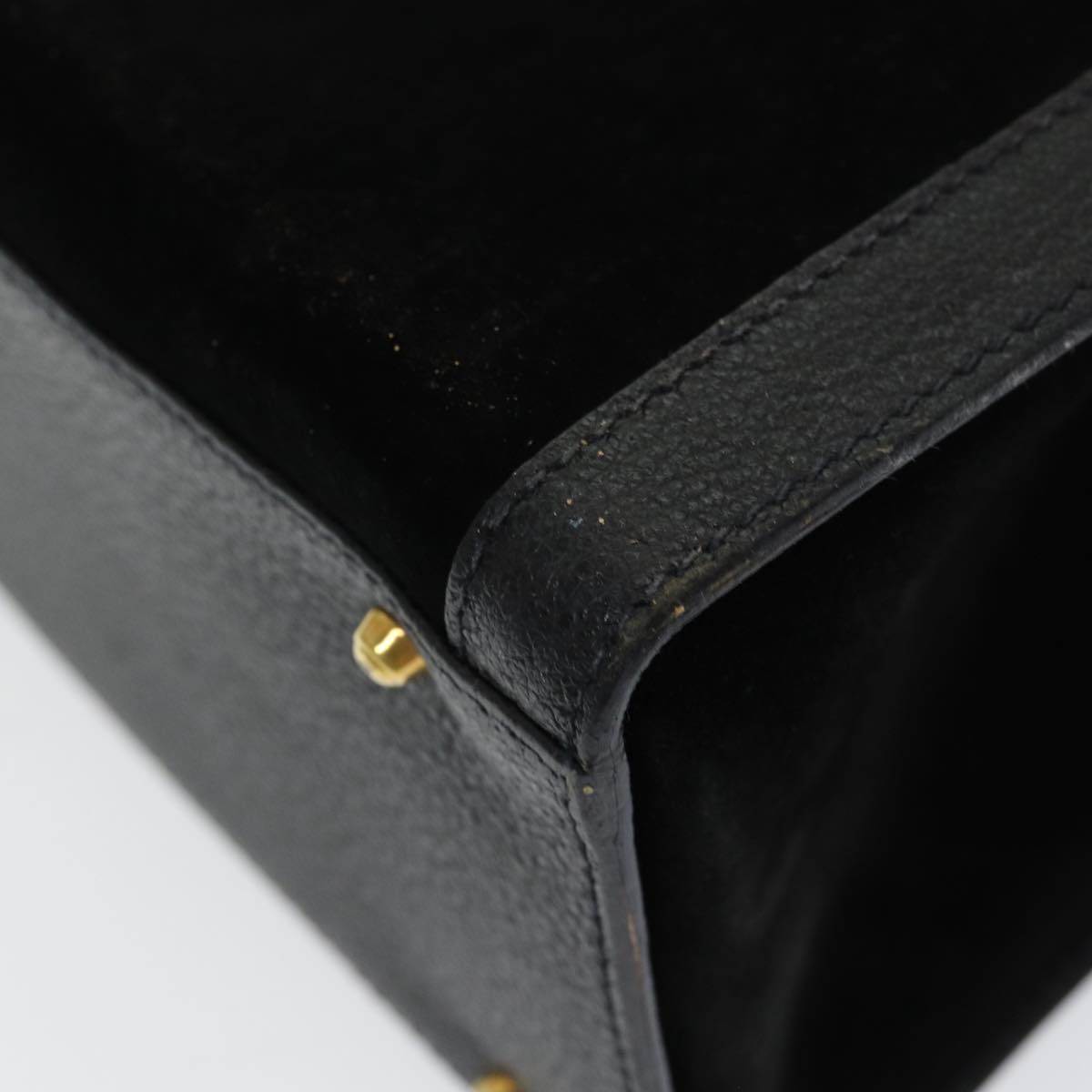 GUCCI Bamboo Hand Bag Suede Black Gold 002 2853 0260 0 86258