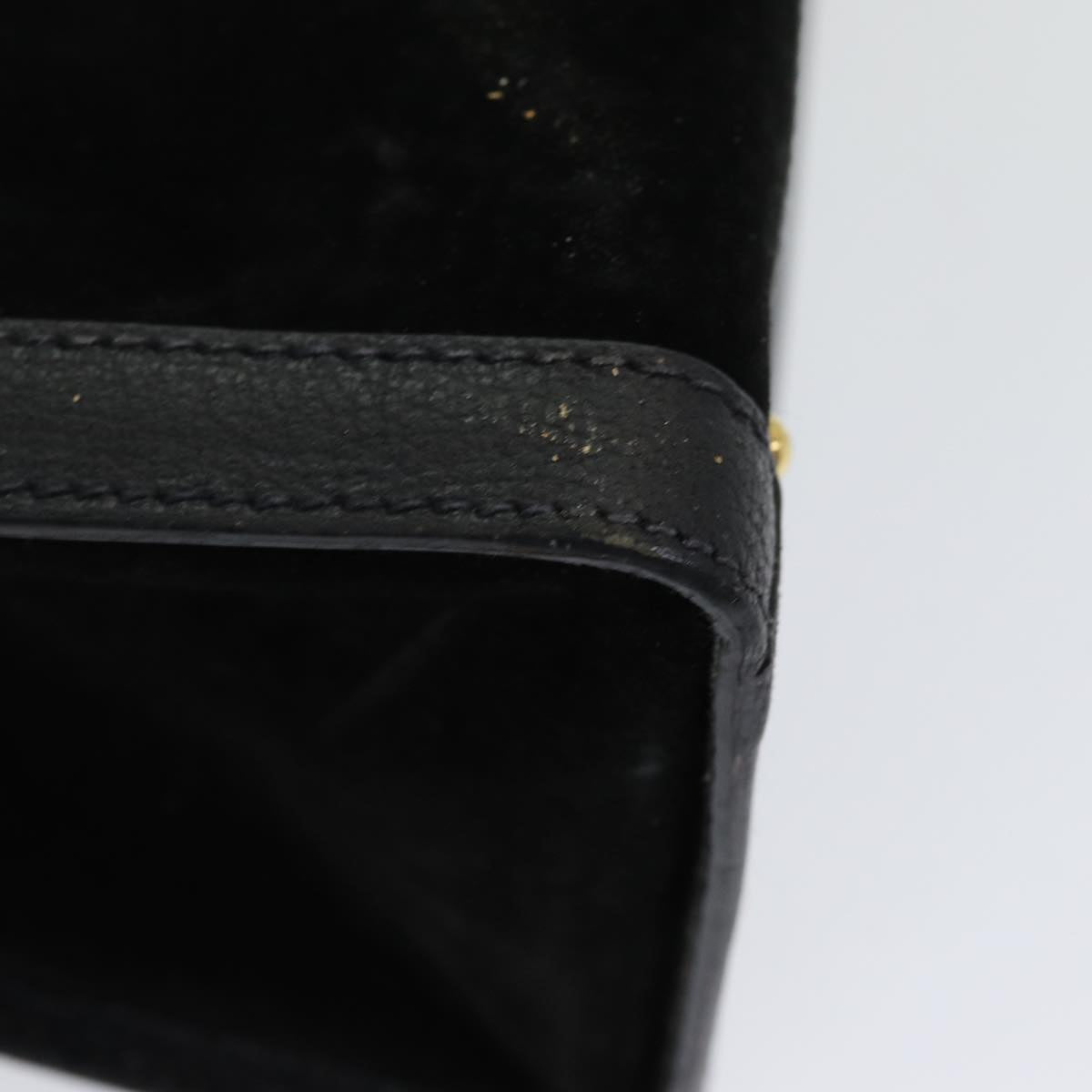 GUCCI Bamboo Hand Bag Suede Black Gold 002 2853 0260 0 86258