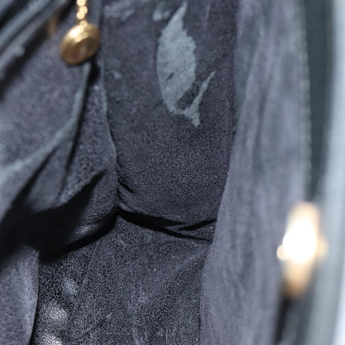 GUCCI Bamboo Hand Bag Suede Black Gold 002 2853 0260 0 86258