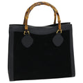 GUCCI Bamboo Hand Bag Suede Black Gold 002 2853 0260 0 86258