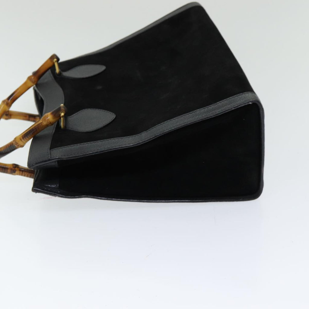 GUCCI Bamboo Hand Bag Suede Black Gold 002 2853 0260 0 86258
