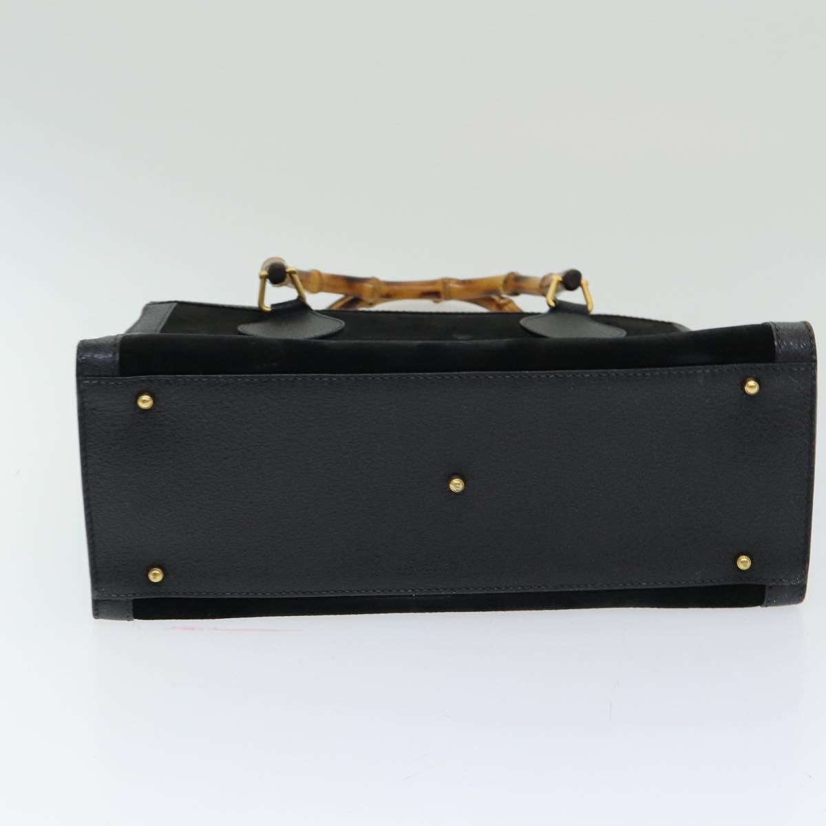 GUCCI Bamboo Hand Bag Suede Black Gold 002 2853 0260 0 86258