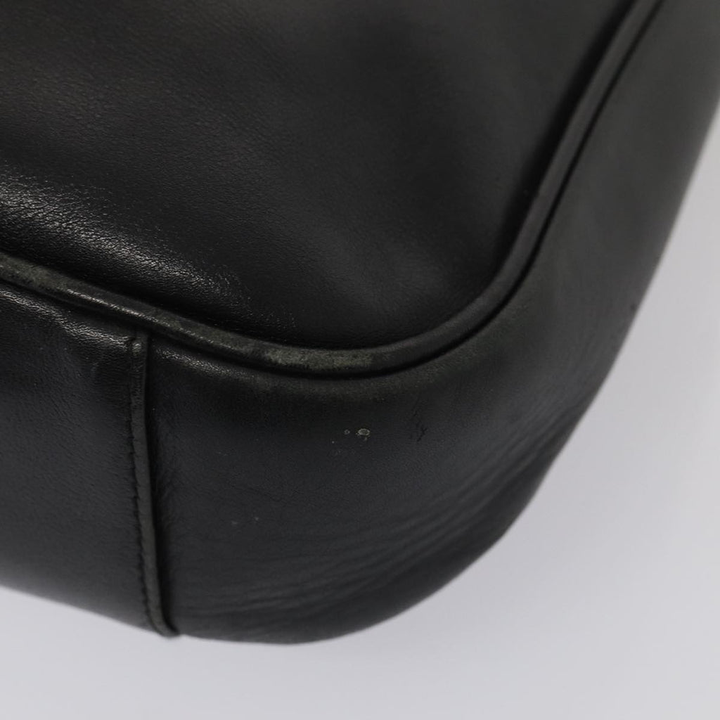 GUCCI Bamboo Hand Bag Leather 2way Black Gold 001 1638 86259