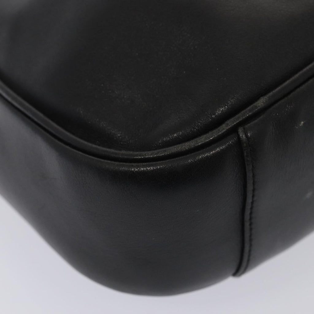 GUCCI Bamboo Hand Bag Leather 2way Black Gold 001 1638 86259