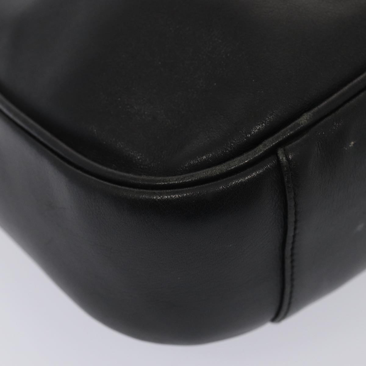 GUCCI Bamboo Hand Bag Leather 2way Black Gold 001 1638 86259