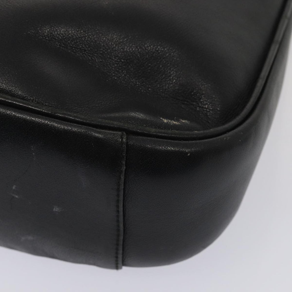 GUCCI Bamboo Hand Bag Leather 2way Black Gold 001 1638 86259