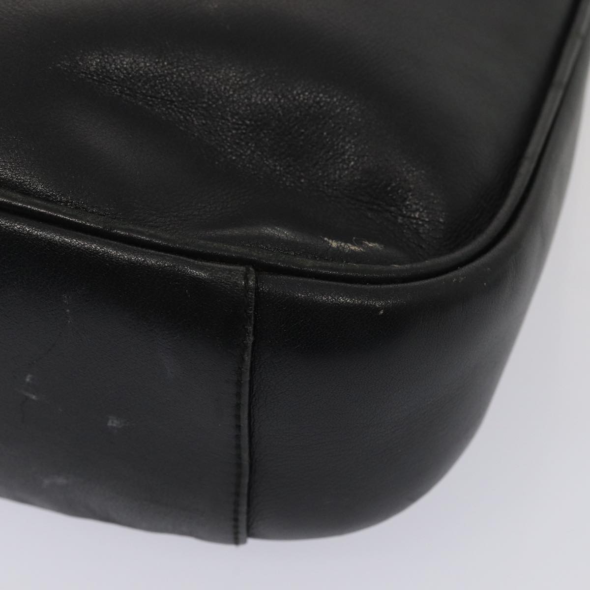 GUCCI Bamboo Hand Bag Leather 2way Black Gold 001 1638 86259