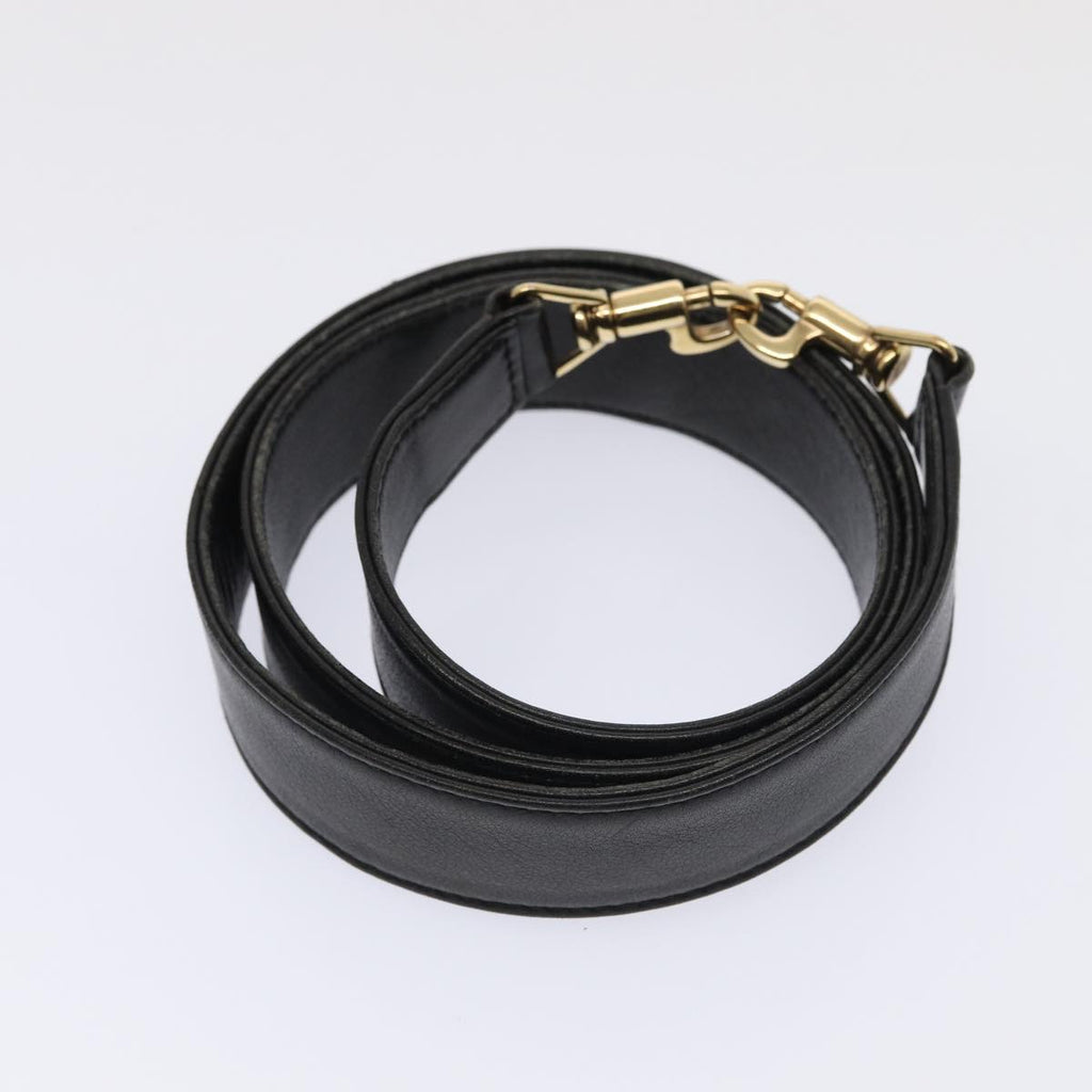 GUCCI Bamboo Hand Bag Leather 2way Black Gold 001 1638 86259