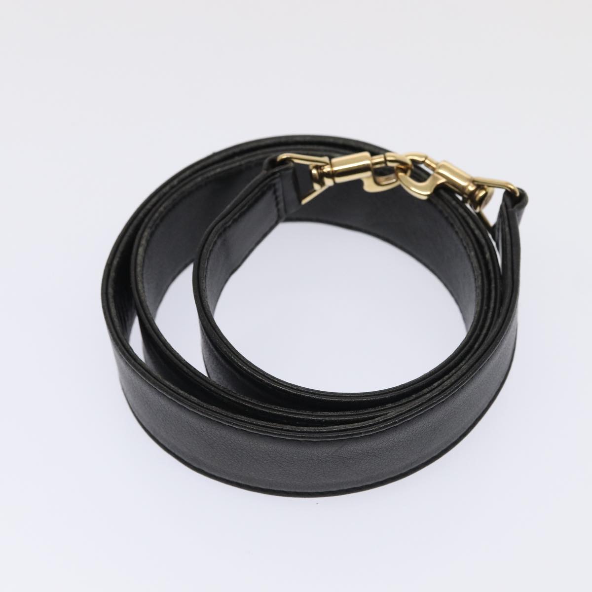 GUCCI Bamboo Hand Bag Leather 2way Black Gold 001 1638 86259