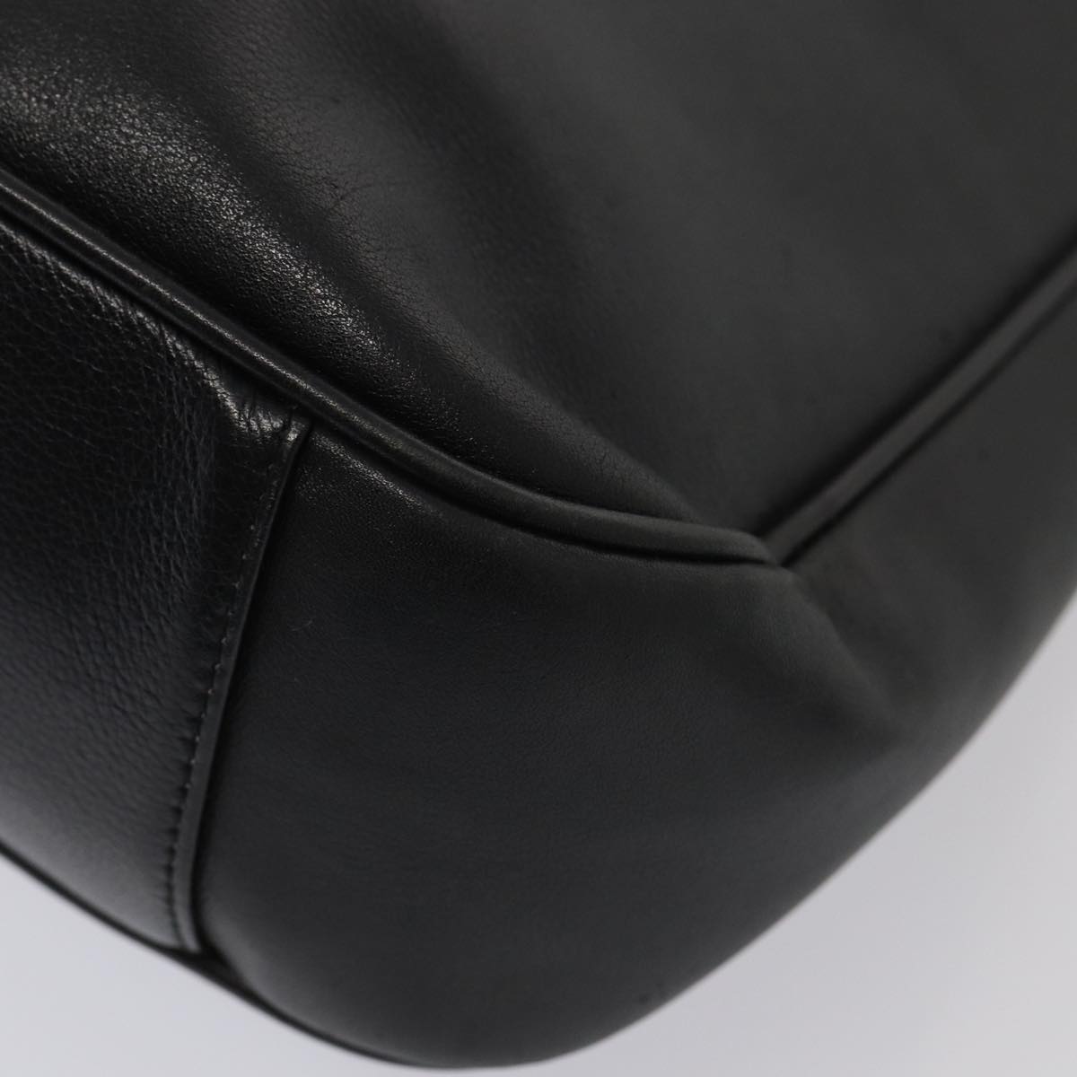 GUCCI Bamboo Hand Bag Leather 2way Black Gold 001 1638 200047 86260