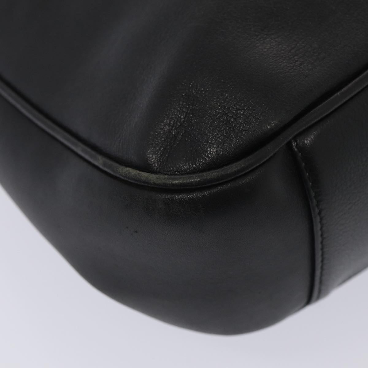 GUCCI Bamboo Hand Bag Leather 2way Black Gold 001 1638 200047 86260