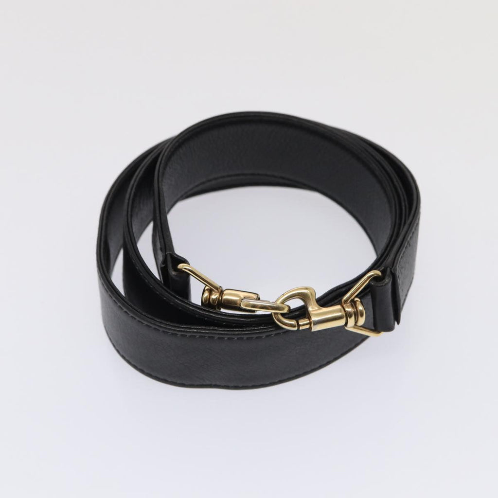 GUCCI Bamboo Hand Bag Leather 2way Black Gold 001 1638 200047 86260