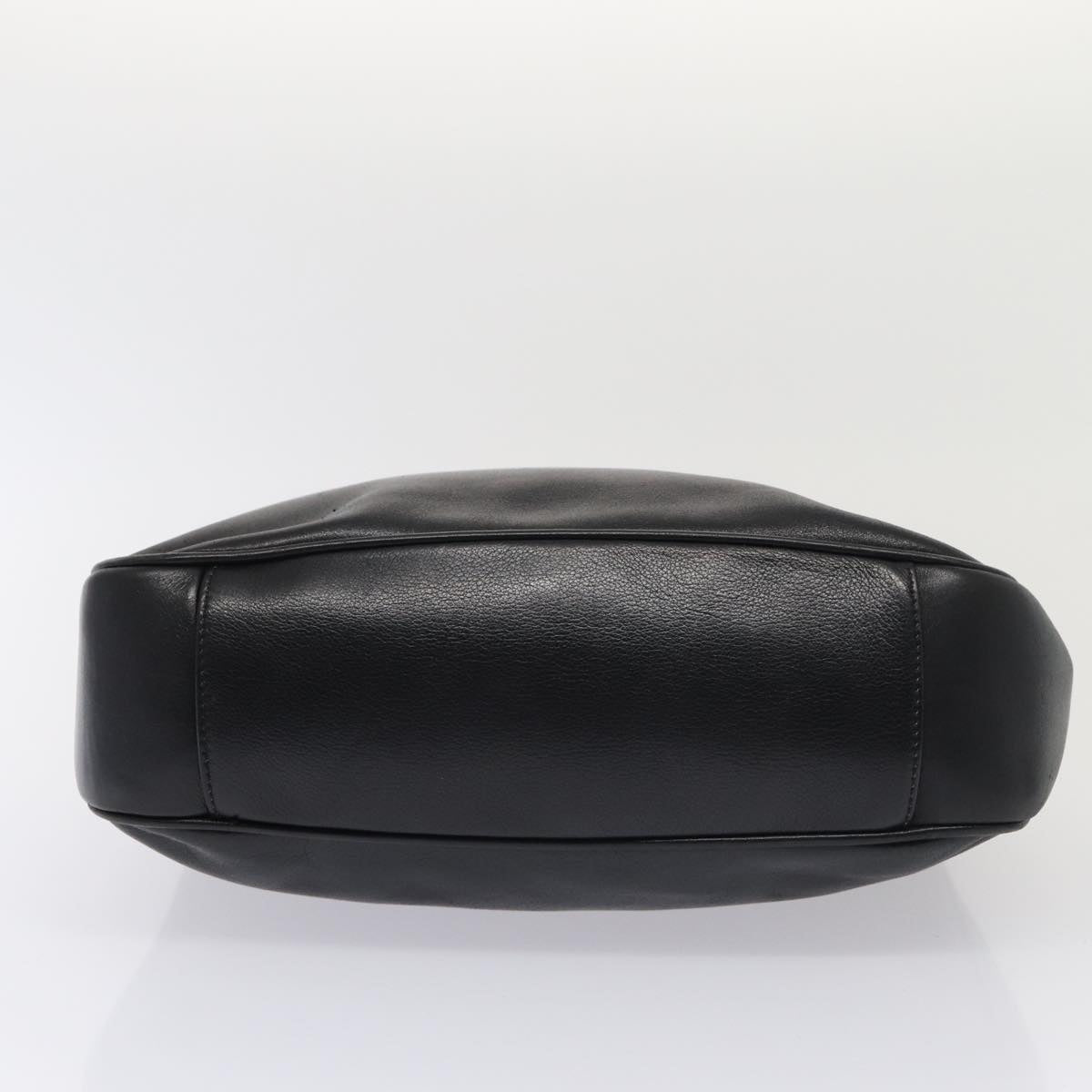 GUCCI Bamboo Hand Bag Leather 2way Black Gold 001 1638 200047 86260
