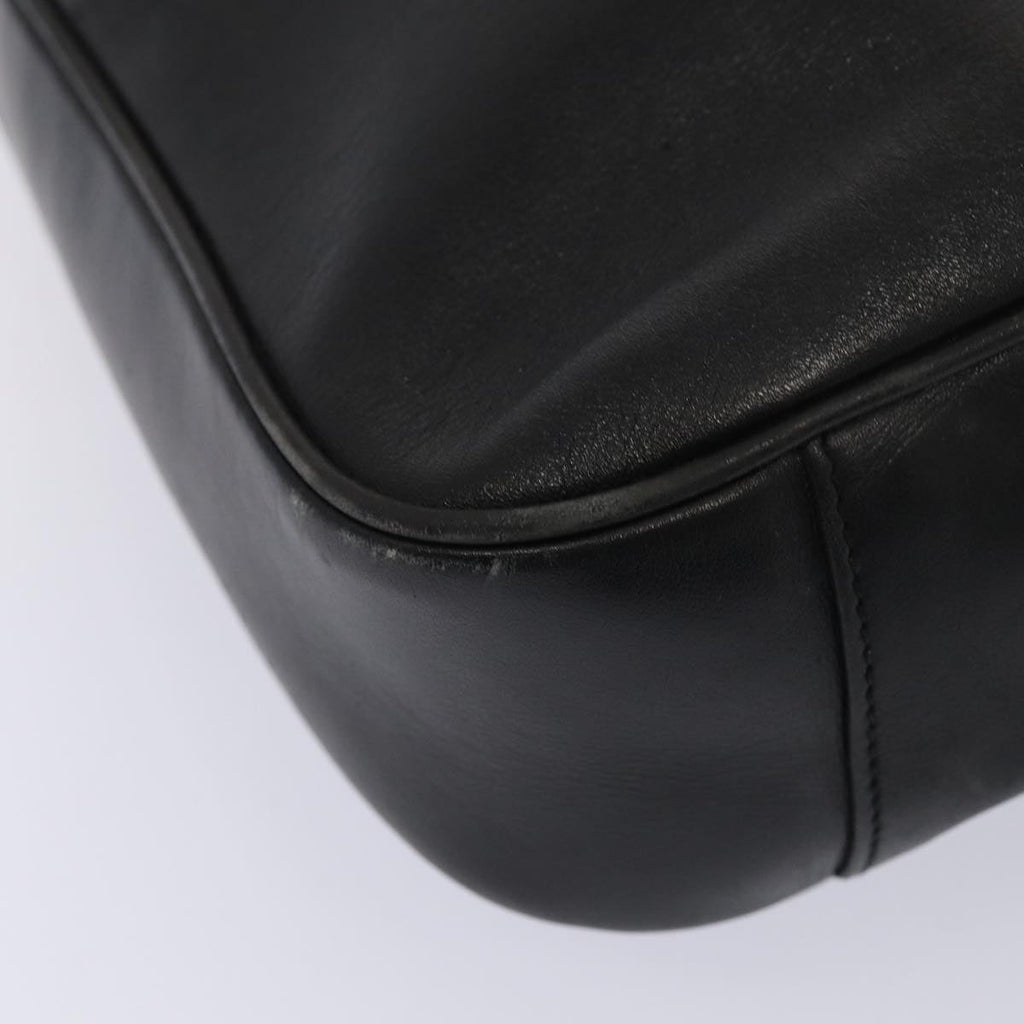 GUCCI Bamboo Hand Bag Leather 2way Black Gold 001 2113 1638 86261