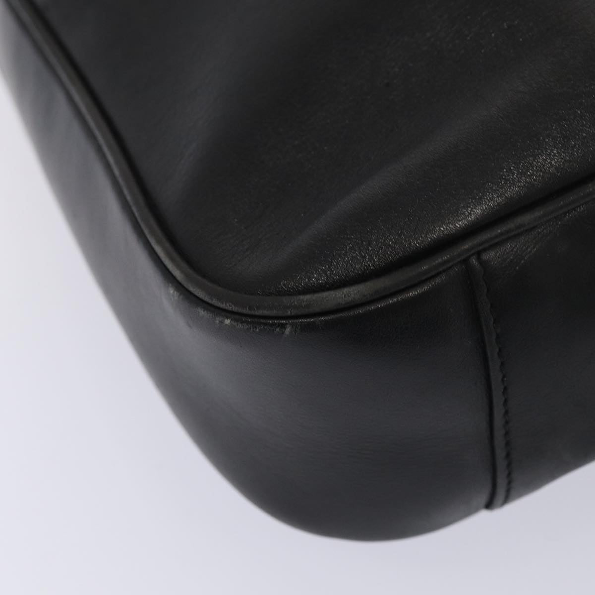 GUCCI Bamboo Hand Bag Leather 2way Black Gold 001 2113 1638 86261