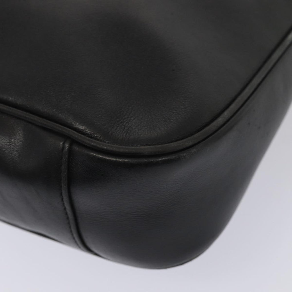 GUCCI Bamboo Hand Bag Leather 2way Black Gold 001 2113 1638 86261