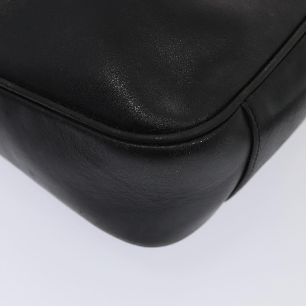 GUCCI Bamboo Hand Bag Leather 2way Black Gold 001 2113 1638 86261