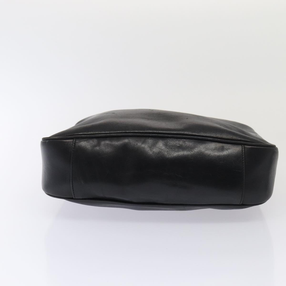 GUCCI Bamboo Hand Bag Leather 2way Black Gold 001 2113 1638 86261