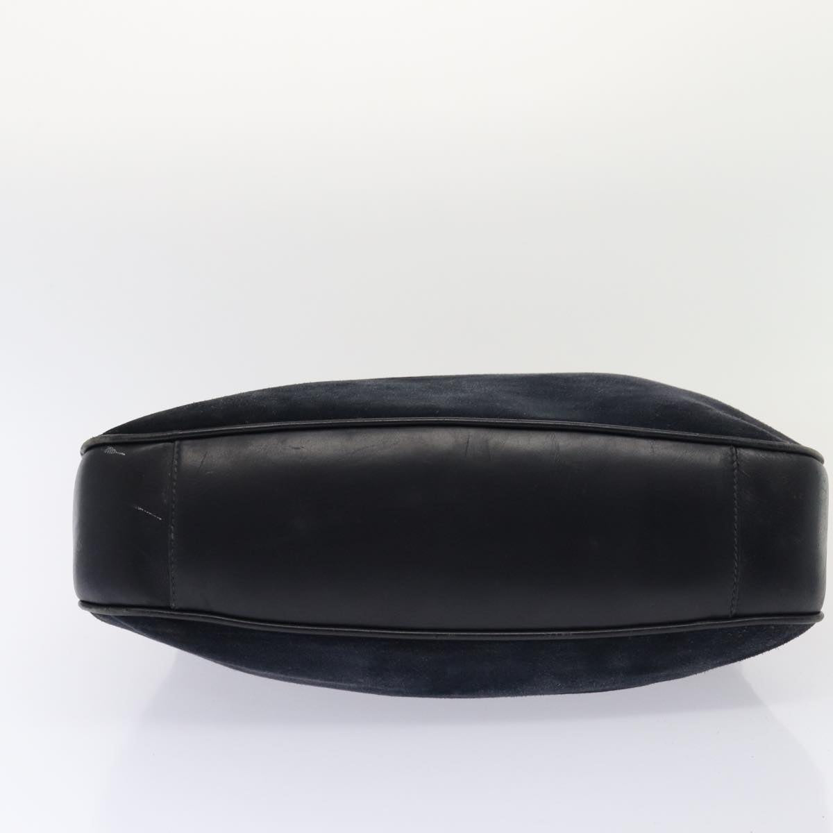 GUCCI Bamboo Hand Bag Suede 2way Navy Gold 001 1014 1577 0 86262