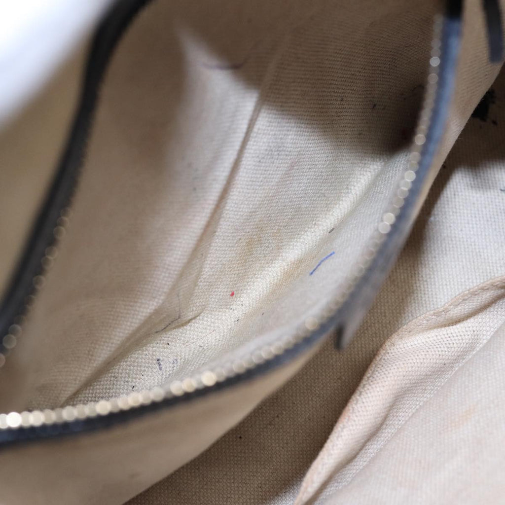 GUCCI GG Canvas Boston Bag 2way Beige Navy Silver 247205 86270